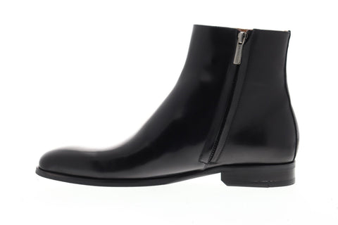 Bruno Magli Nuncio Mens Black Leather Casual Dress Zipper Boots Shoes