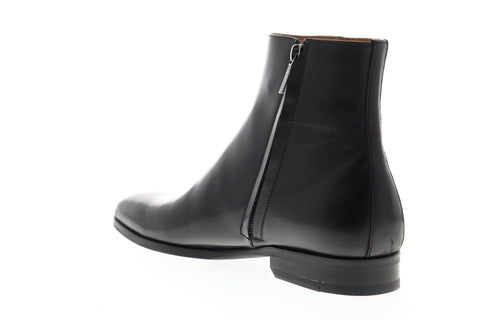 Bruno Magli Nuncio Mens Black Leather Casual Dress Zipper Boots Shoes