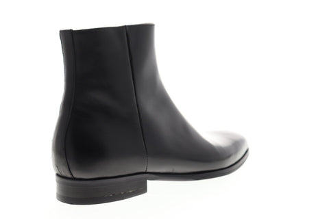 Bruno Magli Nuncio Mens Black Leather Casual Dress Zipper Boots Shoes