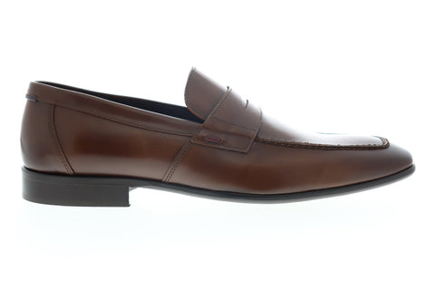 Bruno Magli Calabria BM600283 Mens Brown Leather Low Top Penny Loafers Shoes