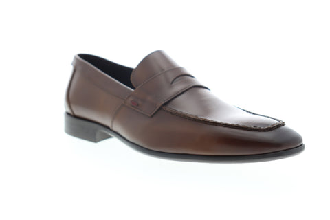 Bruno Magli Calabria BM600283 Mens Brown Leather Low Top Penny Loafers Shoes