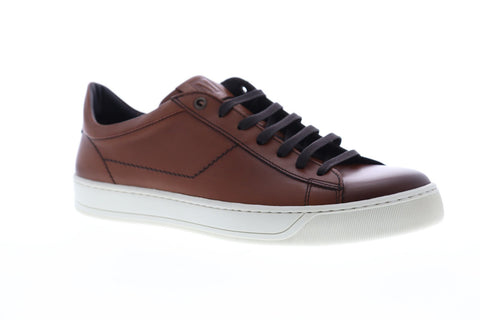 Bruno Magli Warren Mens Brown Leather Low Top Lace Up Sneakers Shoes