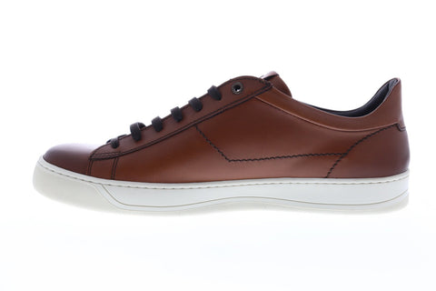 Bruno Magli Warren Mens Brown Leather Low Top Lace Up Sneakers Shoes