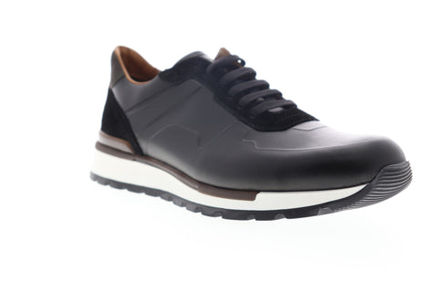 Bruno Magli Davio BM600297 Mens Black Leather Low Top Designer Sneakers Shoes