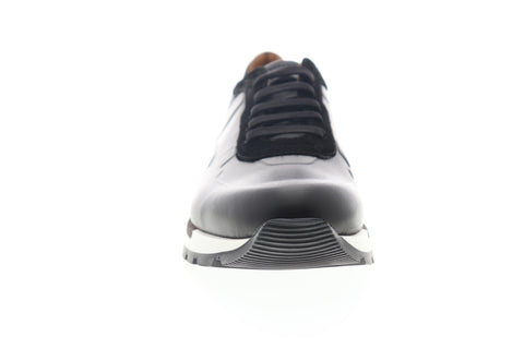 Bruno Magli Davio BM600297 Mens Black Leather Low Top Designer Sneakers Shoes