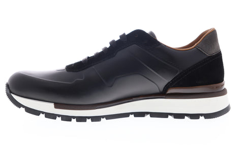 Bruno Magli Davio BM600297 Mens Black Leather Low Top Designer Sneakers Shoes