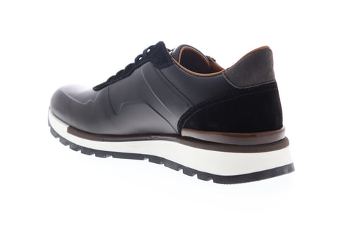 Bruno Magli Davio BM600297 Mens Black Leather Low Top Designer Sneakers Shoes