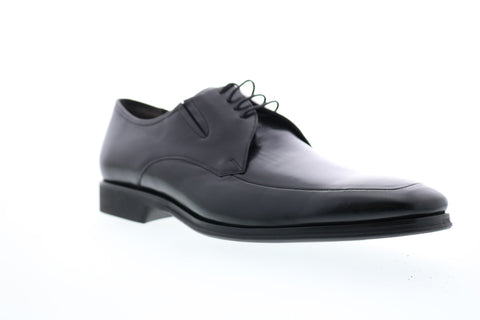 Bruno Magli Rich BM600328 Mens Black Leather Lace Up Plain Toe Oxfords Shoes