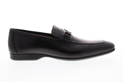Bruno Magli Morolo Mens Black Leather Casual Dress Slip On Loafers Shoes