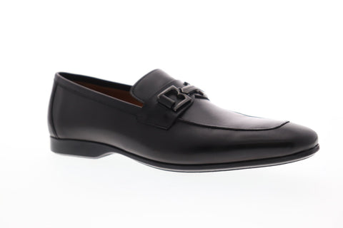 Bruno Magli Morolo Mens Black Leather Casual Dress Slip On Loafers Shoes
