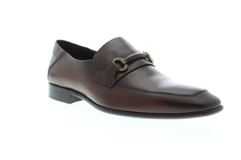 Bruno Magli Cristof Mens Brown Leather Casual Dress Slip On Loafers Shoes