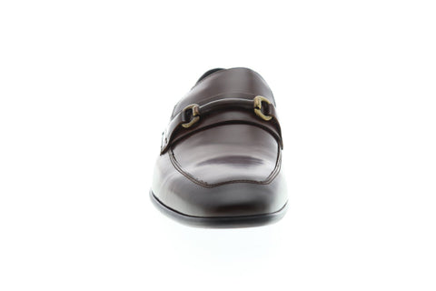 Bruno Magli Cristof Mens Brown Leather Casual Dress Slip On Loafers Shoes