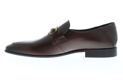 Bruno Magli Cristof Mens Brown Leather Casual Dress Slip On Loafers Shoes