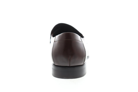 Bruno Magli Cristof Mens Brown Leather Casual Dress Slip On Loafers Shoes