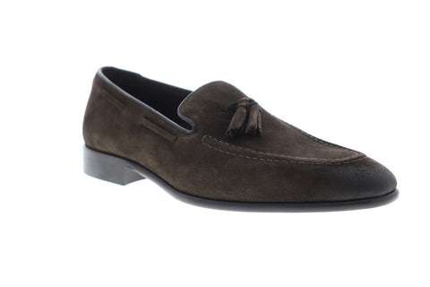 Bruno Magli Doc Mens Brown Suede Casual Dress Slip On Loafers Shoes