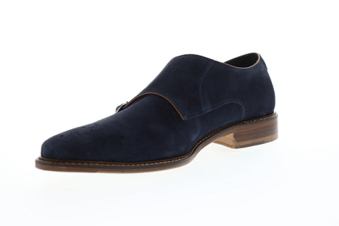 Bruno Magli Joseph Mens Blue Suede Casual Dress Strap Oxfords Shoes