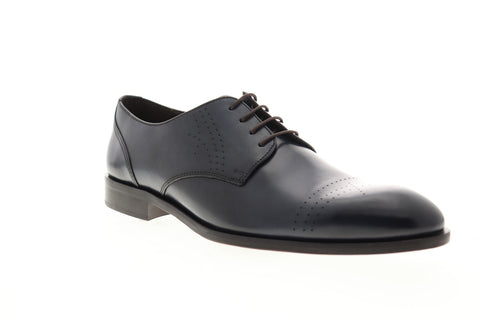 Bruno Magli Lugano BM600427 Mens Blue Leather Oxfords Wingtip & Brogue Shoes