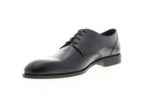 Bruno Magli Lugano BM600427 Mens Blue Leather Oxfords Wingtip & Brogue Shoes