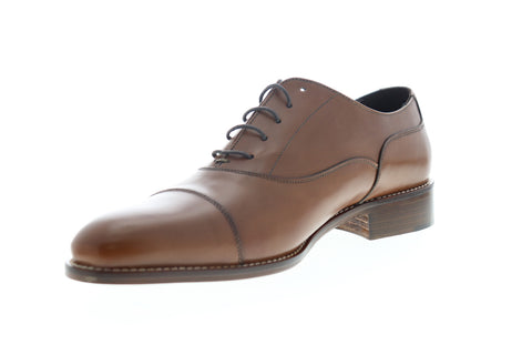 Bruno Magli Silico BM600459 Mens Brown Leather Low Top Cap Toe Oxfords Shoes