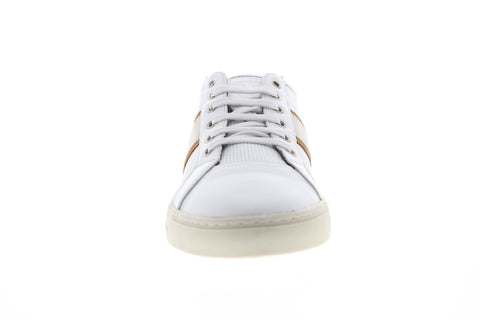 Bruno Magli Vico Mens White Leather Low Top Lace Up Sneakers Shoes
