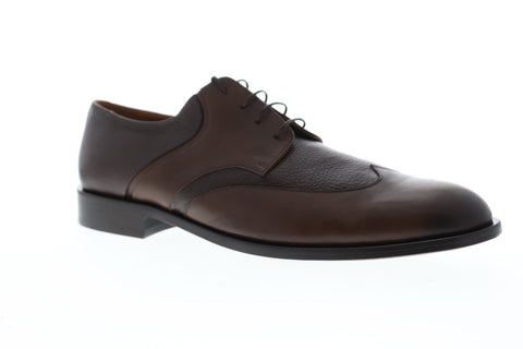 Bruno Magli Salvatore Mens Brown Leather Casual Dress Lace Up Oxfords Shoes