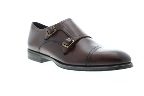 Bruno Magli Zenda Mens Brown Leather Casual Dress Strap Oxfords Shoes