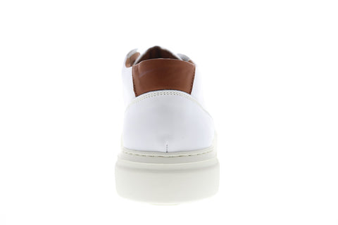 Bruno Magli Phoster  Mens White Leather Low Top Lace Up Sneakers Shoes
