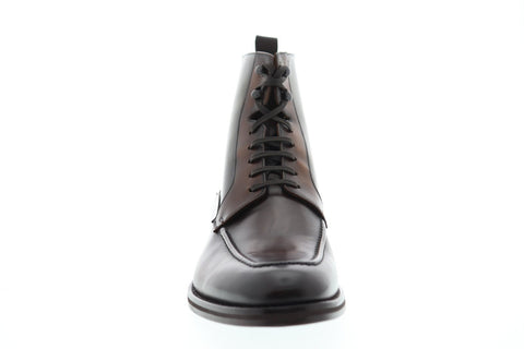 Bruno Magli Savino Mens Brown Leather Casual Dress Lace Up Boots Shoes