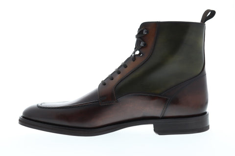 Bruno Magli Savino Mens Brown Leather Casual Dress Lace Up Boots Shoes