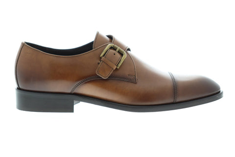 Bruno Magli Nelson Mens Brown Leather Casual Dress Strap Oxfords Shoes