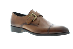 Bruno Magli Nelson Mens Brown Leather Casual Dress Strap Oxfords Shoes