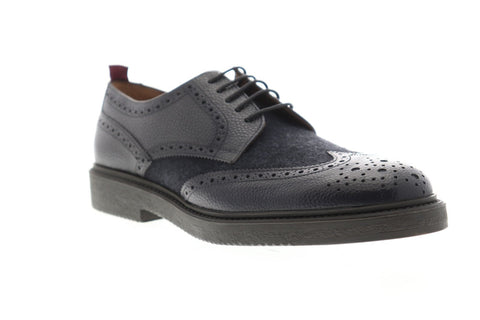 Bruno Magli Walton Mens Gray Leather Casual Dress Lace Up Oxfords Shoes