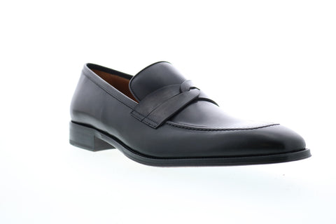 Bruno Magli Brera BM600659 Mens Black Leather Loafers & Slip Ons Penny Shoes
