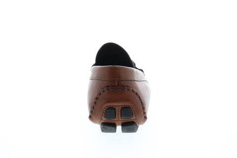 Bruno Magli Neo  Mens Brown Leather Casual Dress Slip On Loafers Shoes