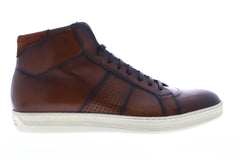 Bruno Magli Alvino Mens Brown Leather High Top Lace Up Sneakers Shoes