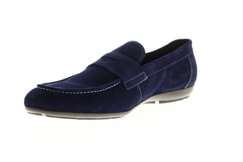 Bruno Magli Benito BM600676 Mens Blue Suede Casual Slip On Loafers Shoes