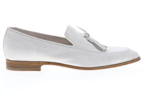 Bruno Magli Iko Mens White Leather Casual Dress Slip On Loafers Shoes