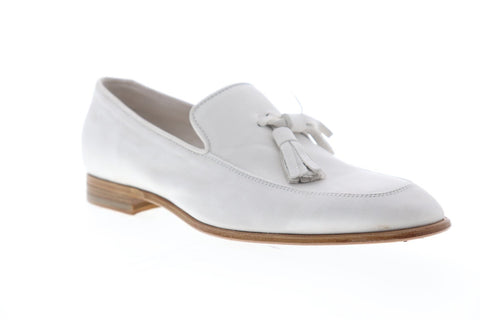 Bruno Magli Iko Mens White Leather Casual Dress Slip On Loafers Shoes