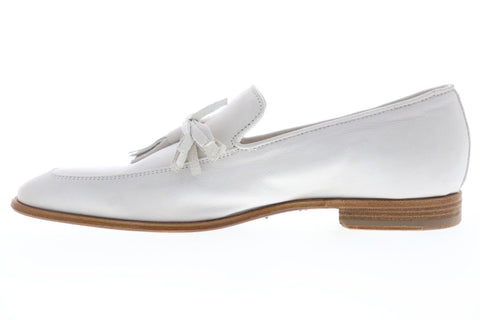 Bruno Magli Iko Mens White Leather Casual Dress Slip On Loafers Shoes