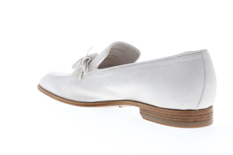 Bruno Magli Iko Mens White Leather Casual Dress Slip On Loafers Shoes