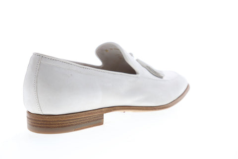 Bruno Magli Iko Mens White Leather Casual Dress Slip On Loafers Shoes