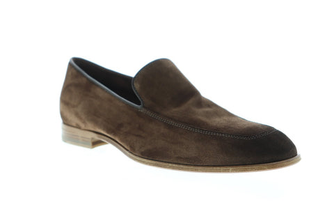 Bruno Magli Ivan Mens Brown Suede Casual Dress Slip On Loafers Shoes