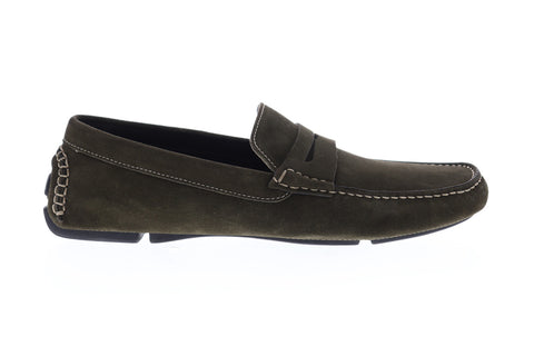 Bruno Magli Evo BM600708 Mens Gray Suede Slip On Penny Loafers Shoes