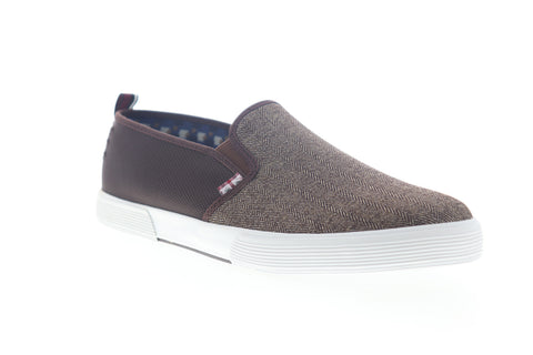 Ben Sherman Bradford Slip On BN7F00042 Mens Brown Plaid Lifestyle Sneakers Shoes
