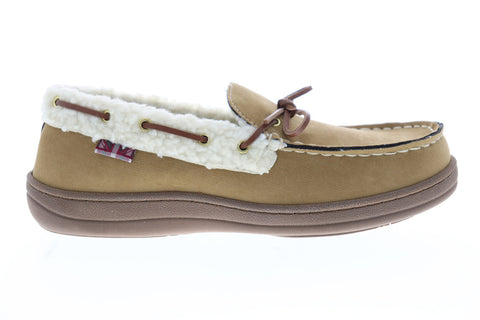 Ben Sherman Milton Faux Shearling Moccasin Mens Brown Deck Loafer Slippers Shoes