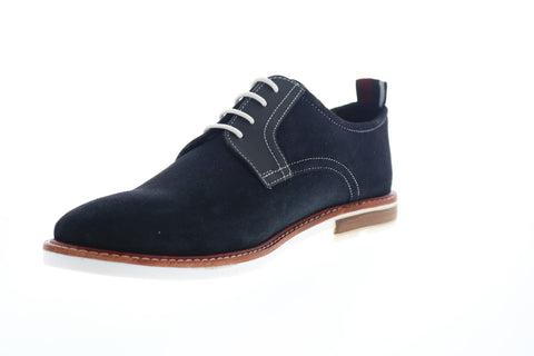 Ben Sherman Birk Plain Toe BNM00022 Mens Blue Suede Low Top Oxfords Shoes