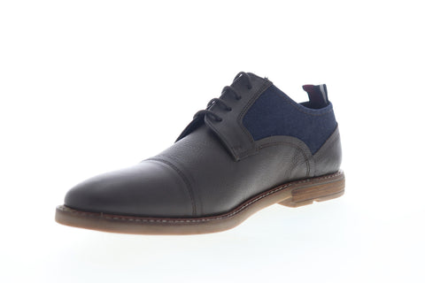 Ben Sherman Birk Cap Toe BNM00023 Mens Brown Leather Plaid Low Top Oxfords Shoes
