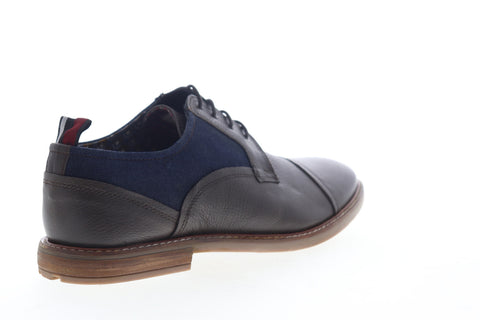 Ben Sherman Birk Cap Toe BNM00023 Mens Brown Leather Plaid Low Top Oxfords Shoes