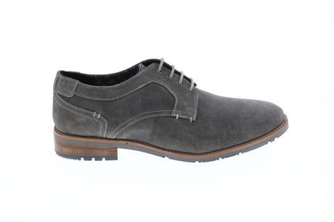 Ben Sherman Rugged Leather BNM00065 Mens Gray Suede Plain Toe Oxfords Shoes