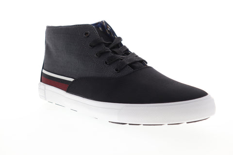 Ben Sherman Percy BNM00102 Mens Black Canvas Mid Top Lifestyle Sneakers Shoes